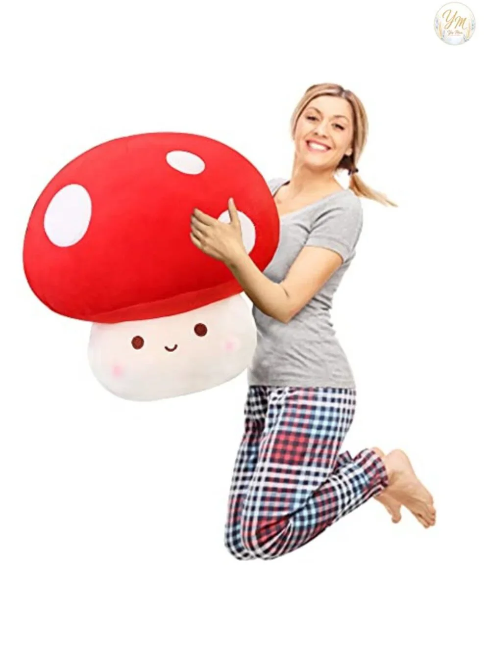 Cute Mushroom Plush Pillow Stuffed Animal Soft Toy Hugging Pillow Gift 24 Inch